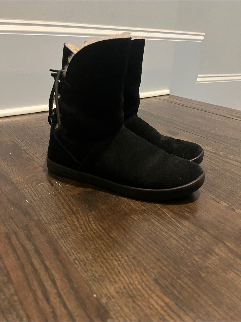UGG Black Suede Shearling-Lined Women's Winter Boots